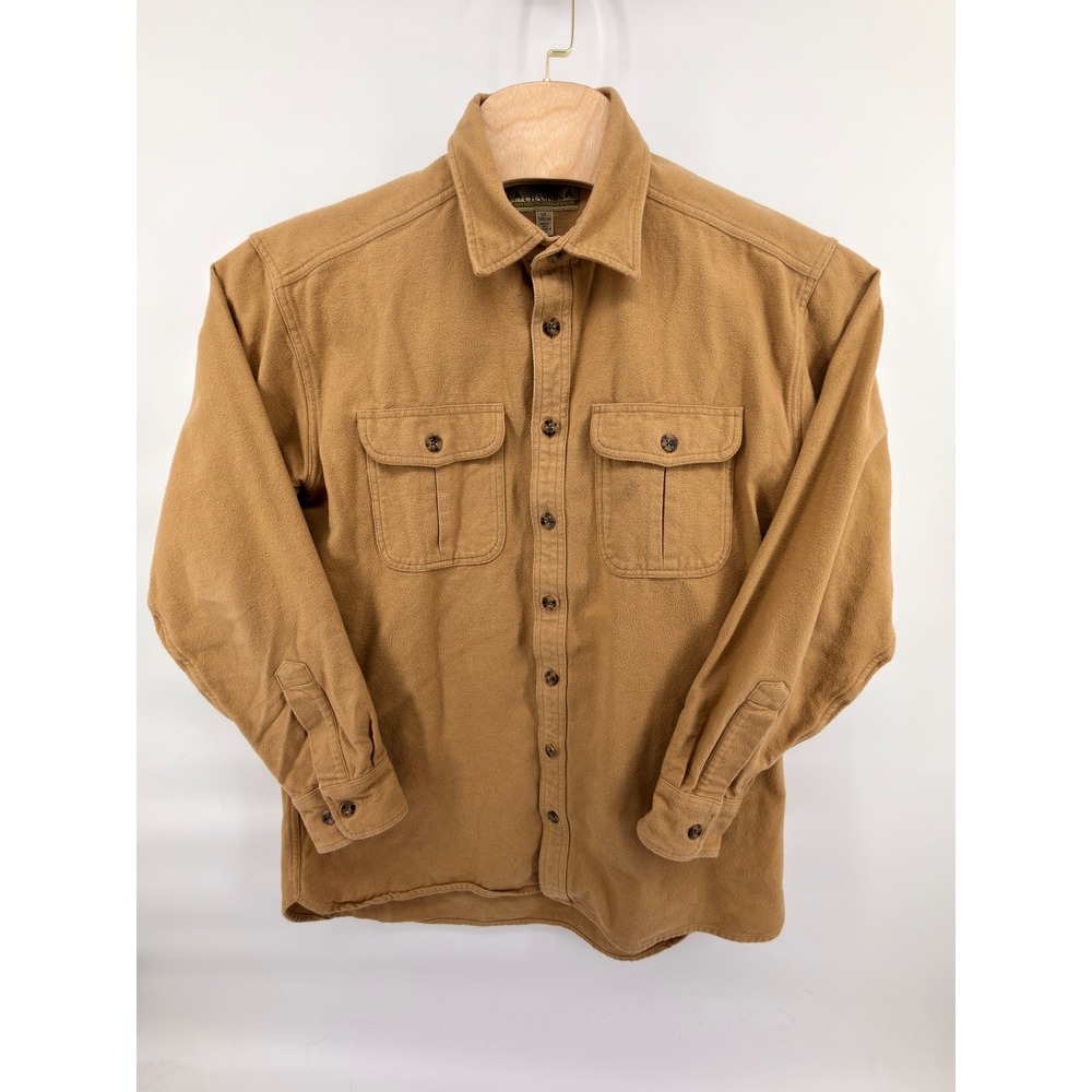 Cabelas‎ Deerskin Chamois Shirt Mens Large Tall Heavyweight Tan Button Up